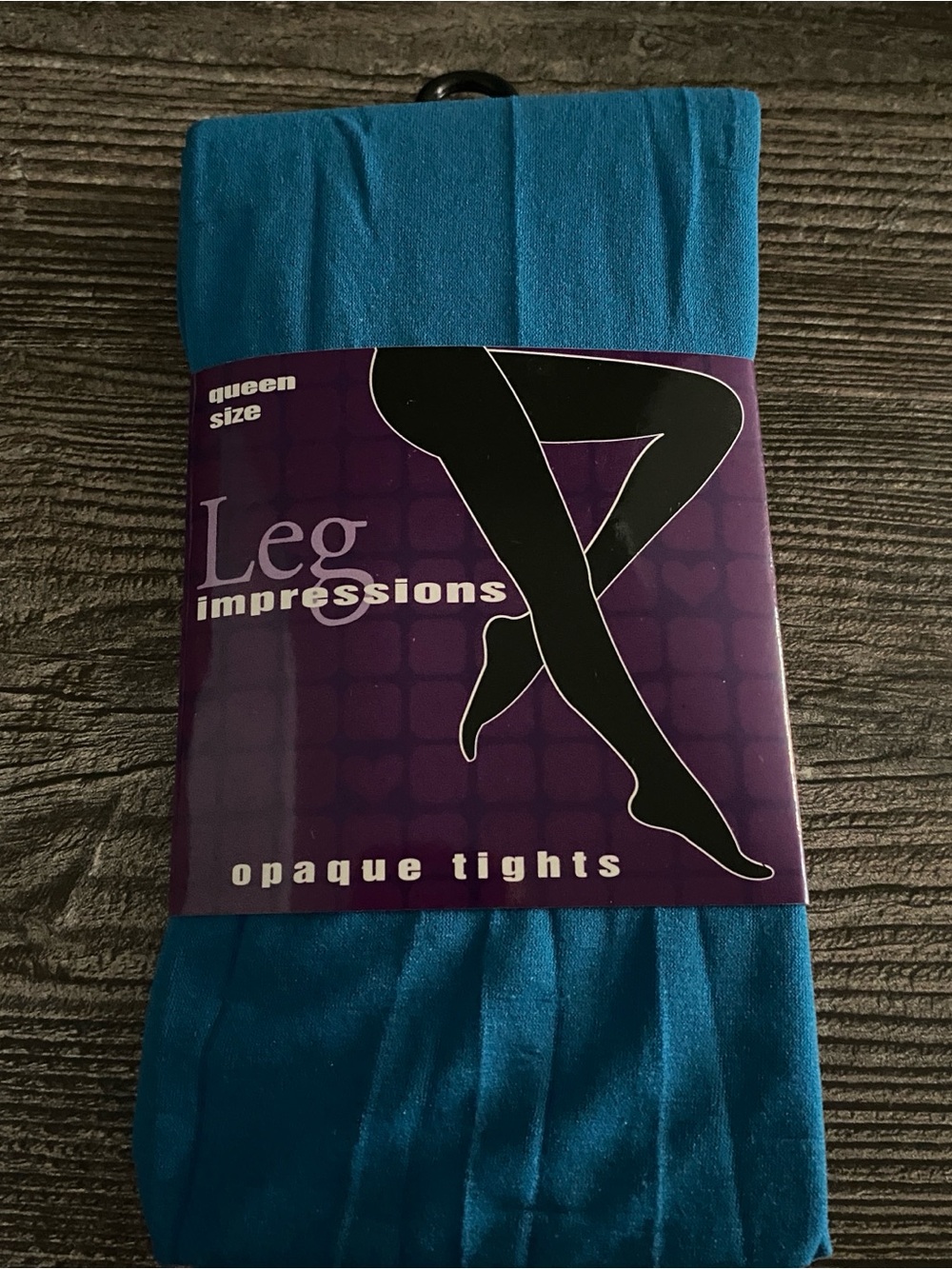 Leg Impressions Opaque Tights Queen Sz Deep Teal Comfort Casual Colorful NWT
